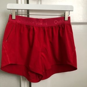 OUTDOOR VOICES 3” RELAY SHORTS | Red | Small